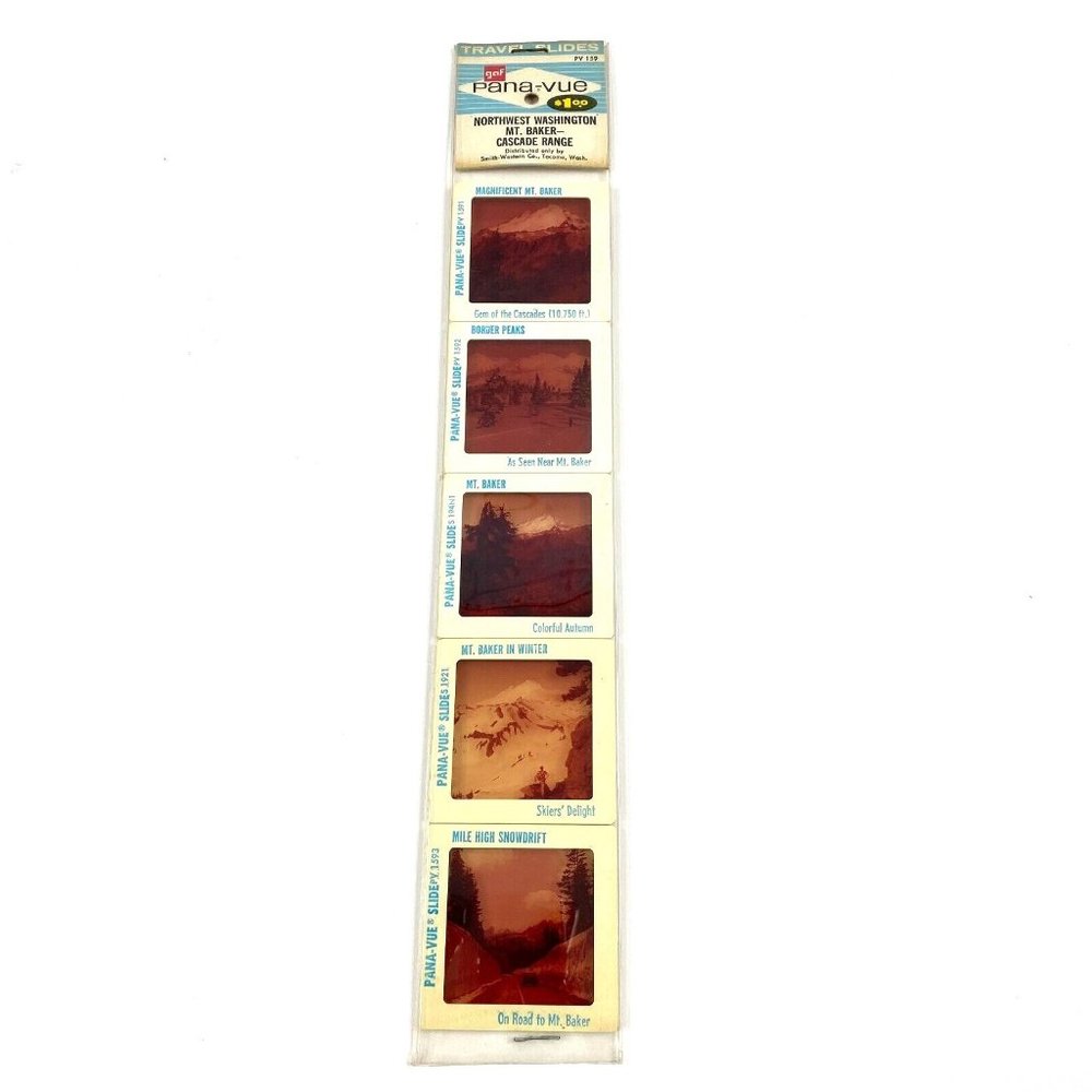 Vintage GAF Pana-Vue Slides NW Washington Mount Baker Cascade Mtn Lot of 5 PV159